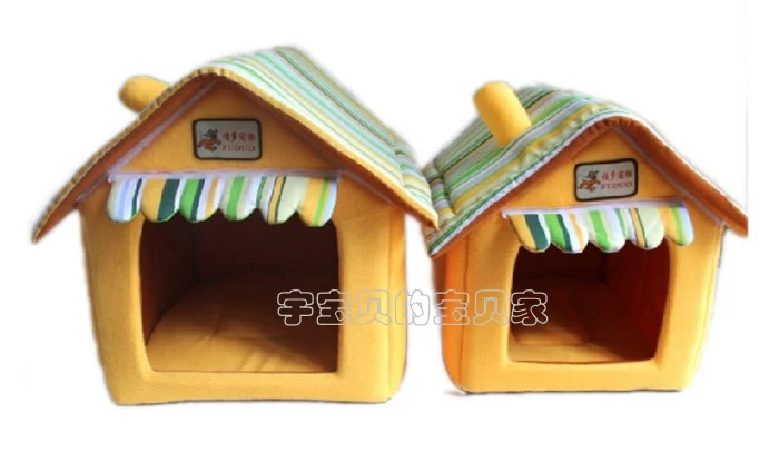 Original casa par tu mascota de techo multicolor.