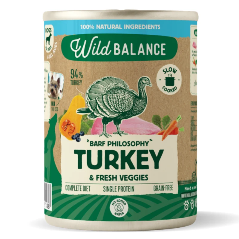 Wild Balance BARF Philosophy Turkey & Fresh Veggies Wet Dog Food 400G