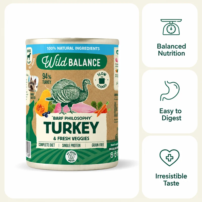 Wild Balance BARF Philosophy Turkey & Fresh Veggies Wet Dog Food 400G