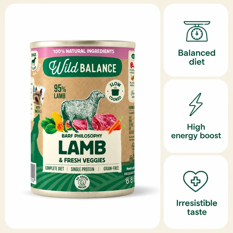 Wild Balance BARF Philosophy Lamb & Fresh Veggies Wet Dog Food 400G
