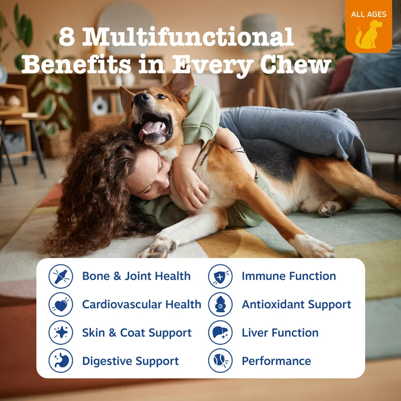Zesty Paws 8-In-1 Multifunctional Bites Soft Chews Chicken Flavor For Dogs 90pcs