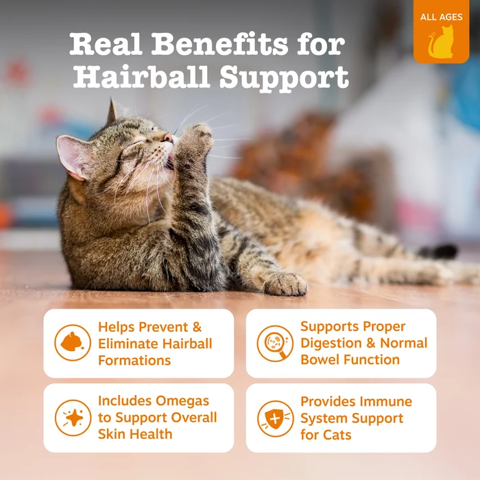 Zesty Paws Hairball Bites Soft Chews Bacon Flavor For Cats 60pcs