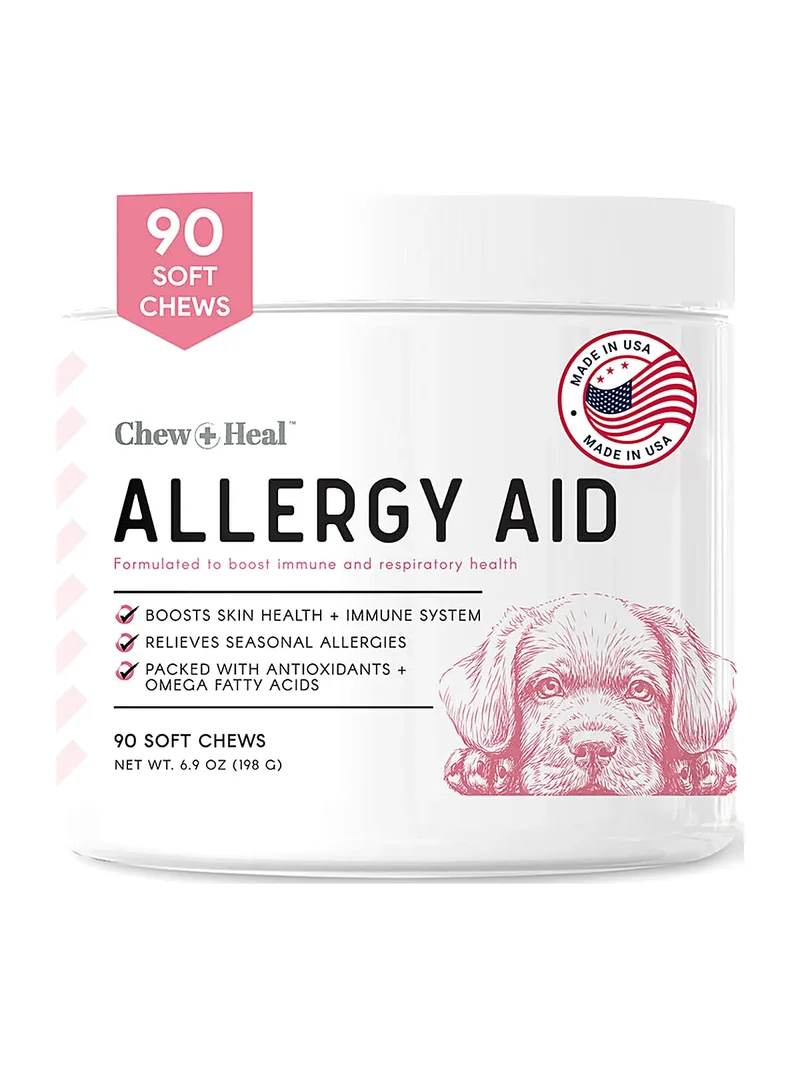 Chew + Heal Allergy Aid Soft Chews For Dogs 90 Chews