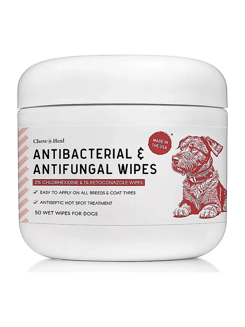 Chew + Heal Antibacterial & Antifungal Wipes For Dogs and Cats 50pcs
