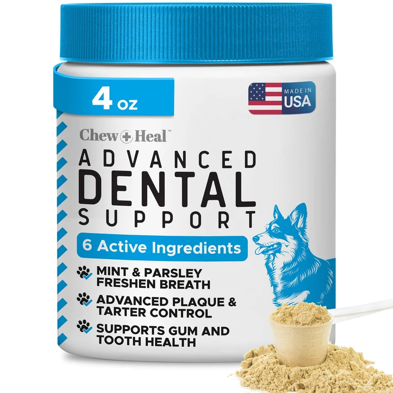Chew + Heal Advanced Dental Support Powder For Dogs 4OZ