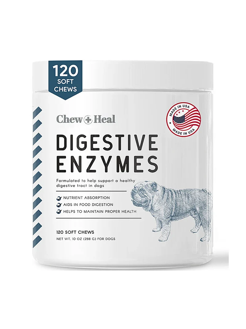 Chew + Heal Digestive Enzymes Soft Chews For Dogs 120 Chews