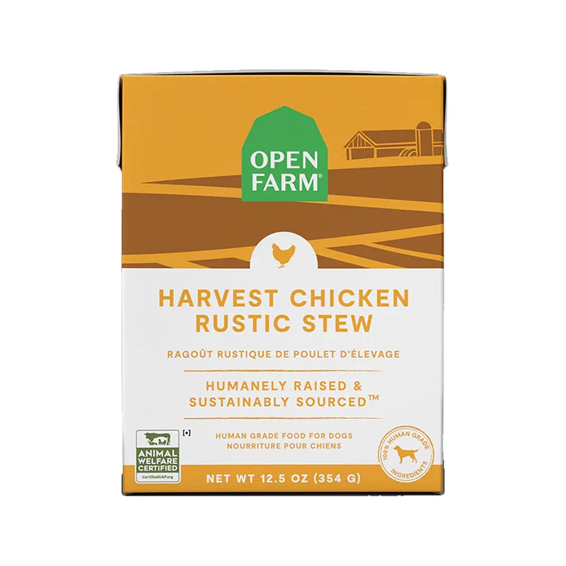 Expiry Date 22-Oct-26 Open Farm Harvest Chicken Rustic Stew Wet Dog Food - 354G