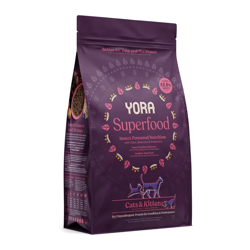 Expiry Date 31-Dec-26 Yora Pet Foods Insect Protein Adult Dry Cat Food - 3.75KG