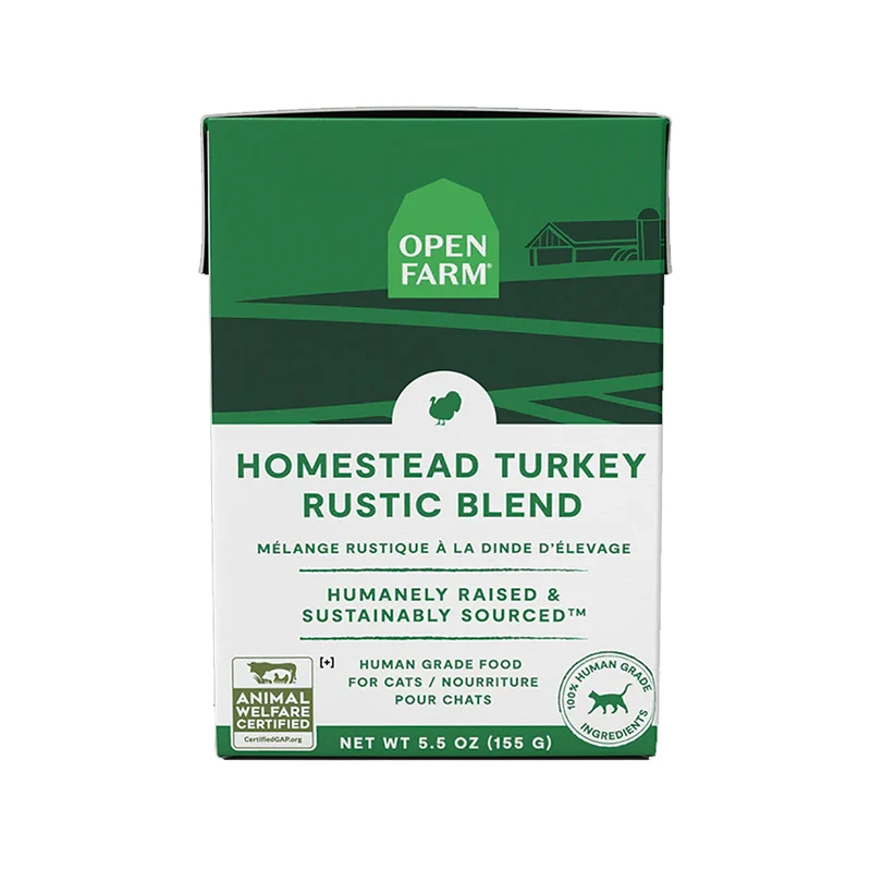 Expiry Date 23-Oct-26 Open Farm Homestead Turkey Rustic Blend Wet Cat Food - 155G