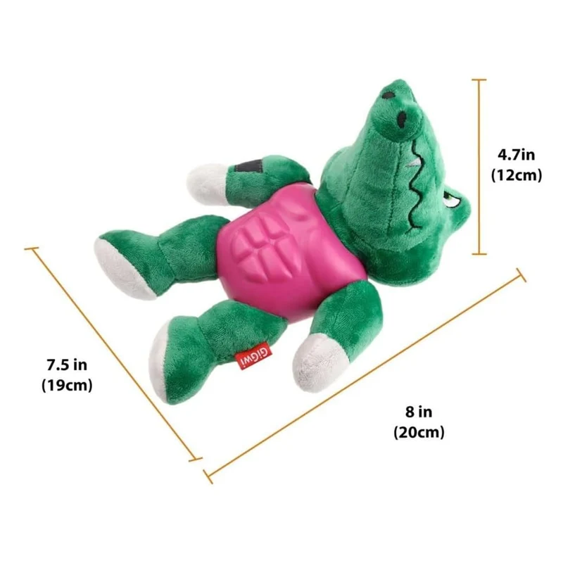 GiGwi I'm Hero Armor Alligator Plush & TPR Squeaker Dog Toy 20x19x12cm