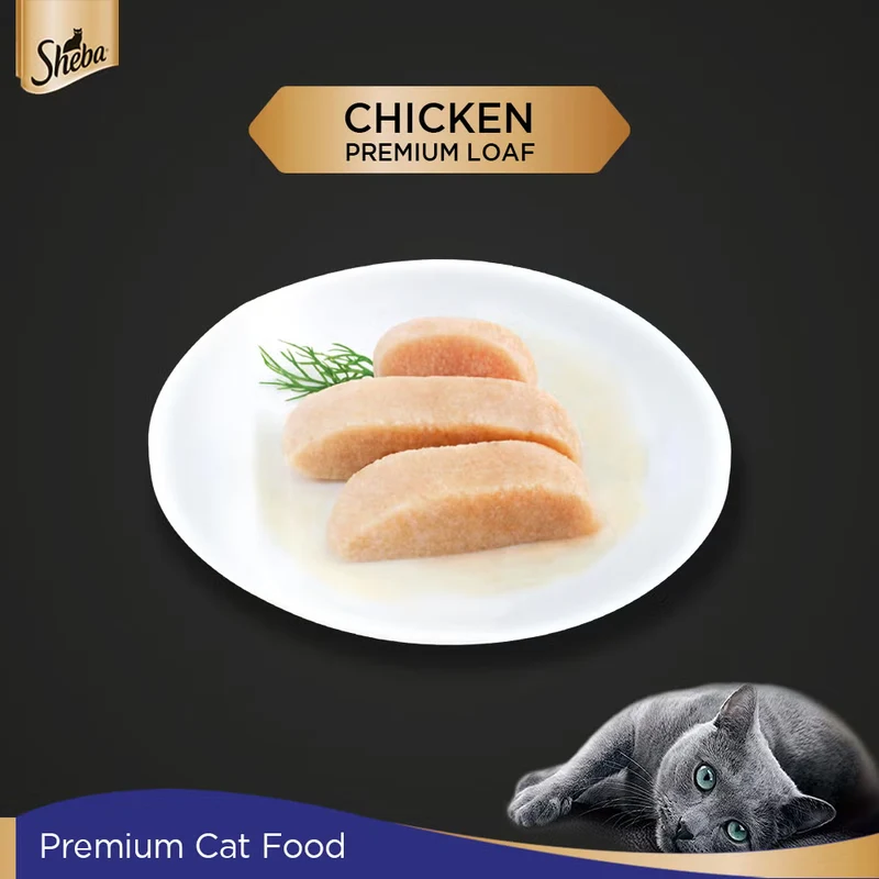 Sheba Fine Kitten Wet Cat Food Pouch Chicken Premium Loaf 70G