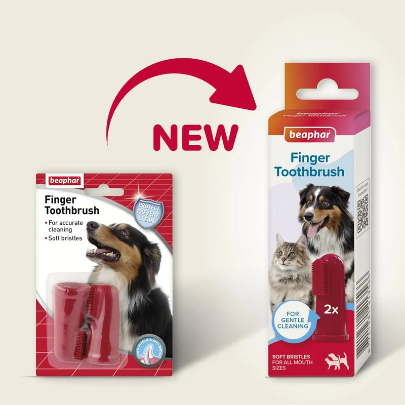 Beaphar Silicone Finger Toothbrush for Dogs & Cats 2 Pieces