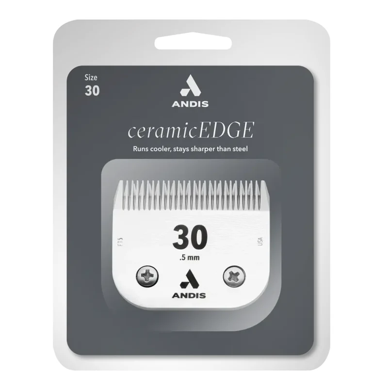 Andis CeramicEdge Detachable Clipper Blade Size 30 for Dogs & Cats 0.5mm