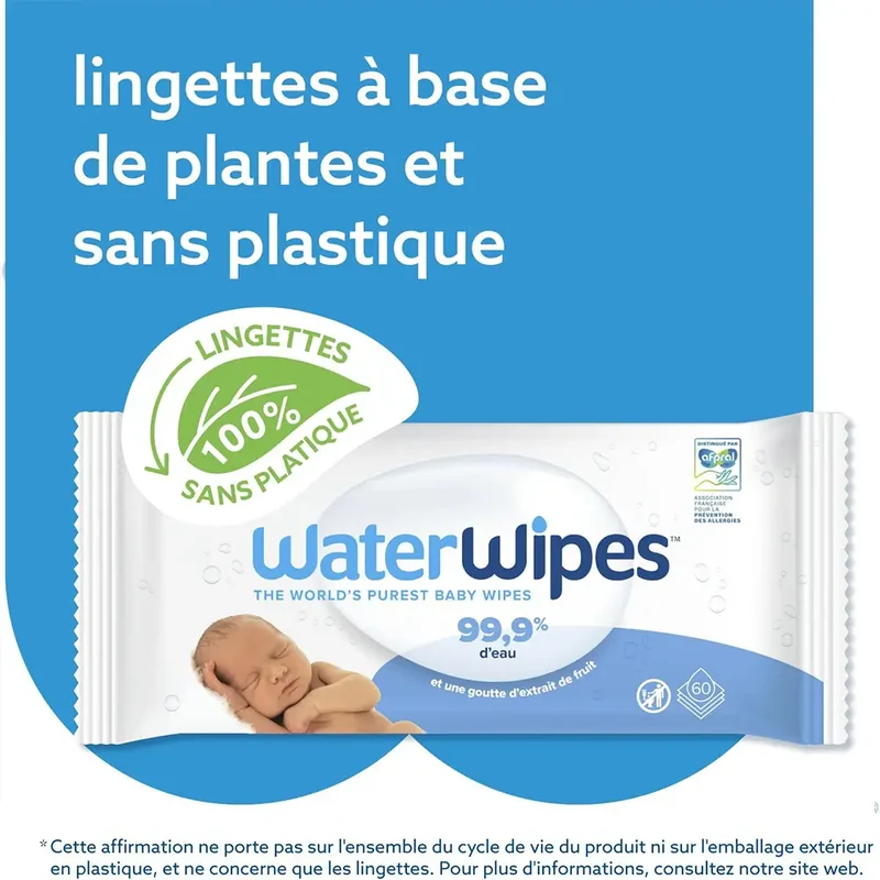 Lingettes Bébé WaterWipes Value Pack 4x60