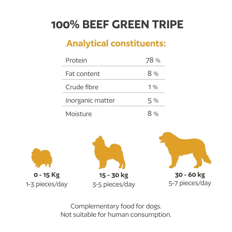Hobbitalf Air-Dried Green Lamb Tripe Gut Sticks Dog Chew Treats 150G