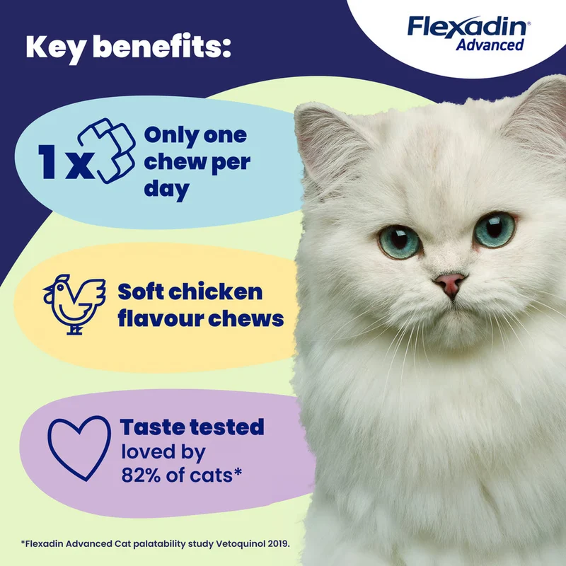 Vetoquinol Flexadin Advanced Soft Chews Joints Supplement For Cats 30pcs
