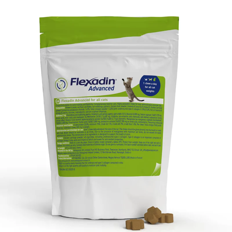 Vetoquinol Flexadin Advanced Soft Chews Joints Supplement For Cats 30pcs