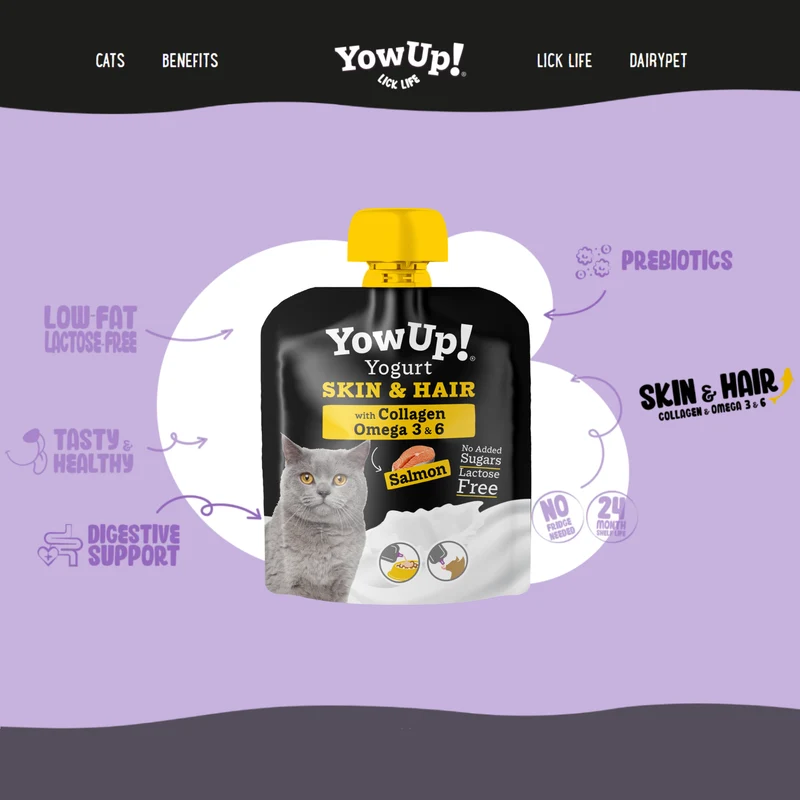YowUp Yogurt Skin And Hair Cat Wet Food - 85G - Pack of 10