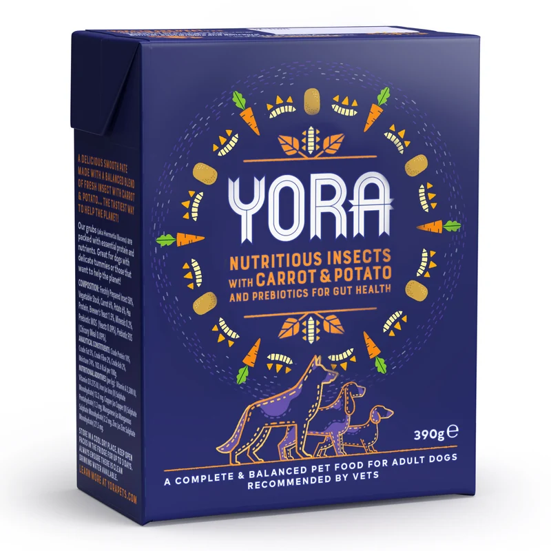 Expiry Date 30-Nov-26 Yora Pet Foods Nutritious Insect with Carrot & Potato Wet Dog Food - 390G