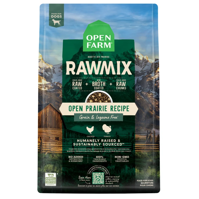 Expiry Date 09-Dec-26 Open Farm RawMix Open Prairie Recipe Dry Dog Food - 1.58KG