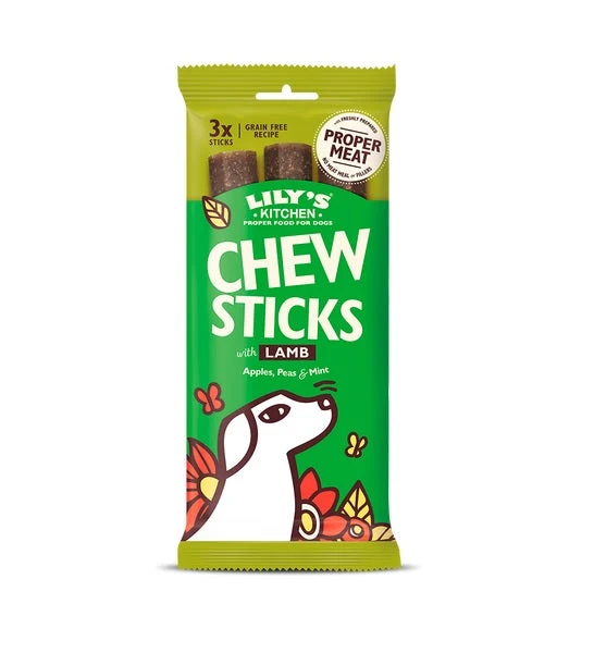 Expiry Date 01-Dec-26 Lily's Kitchen Dog Chew Sticks w/ Lamb Dog Treats - LAMB/120G