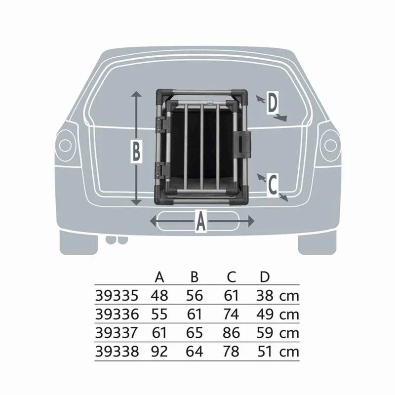 Trixie Aluminium Dog Transport Crate Box With Open Bar Door Graphite 61x65x86cm