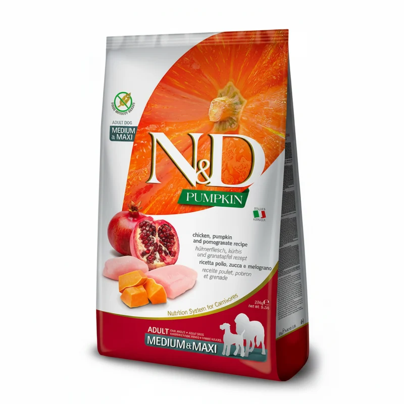 Farmina N&D Pumpkin Chicken & Pomegranate Medium & Maxi Grain-Free Adult Dry Dog Food 12KG