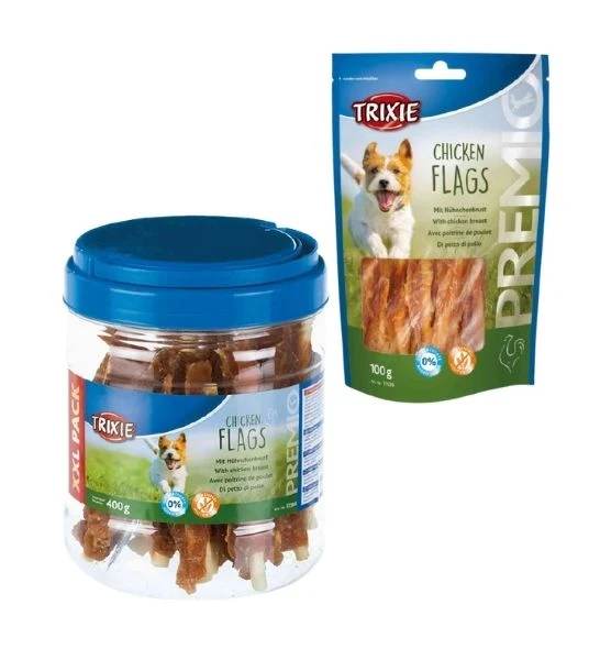 Expiry Date 30-Nov-26 Trixie Premio Chicken Flags Dog Treats - 400G