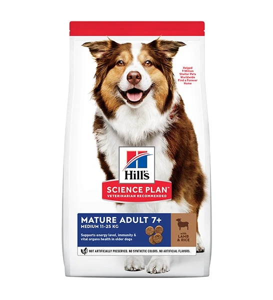 Expiry Date 30-Nov-26 Hill's Science Plan Medium Mature Adult 7+ Dog Food with Lamb & Rice - 14KG