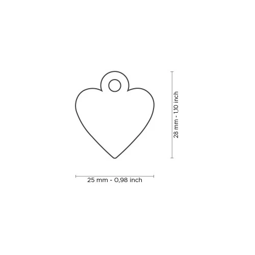 My Family Basic Heart Plated Brass ID Tag - CHROME/SMALL