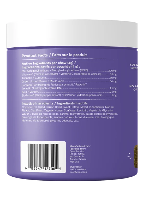 Open Farm Hip & Joints Chews Supplement for Dogs 360G