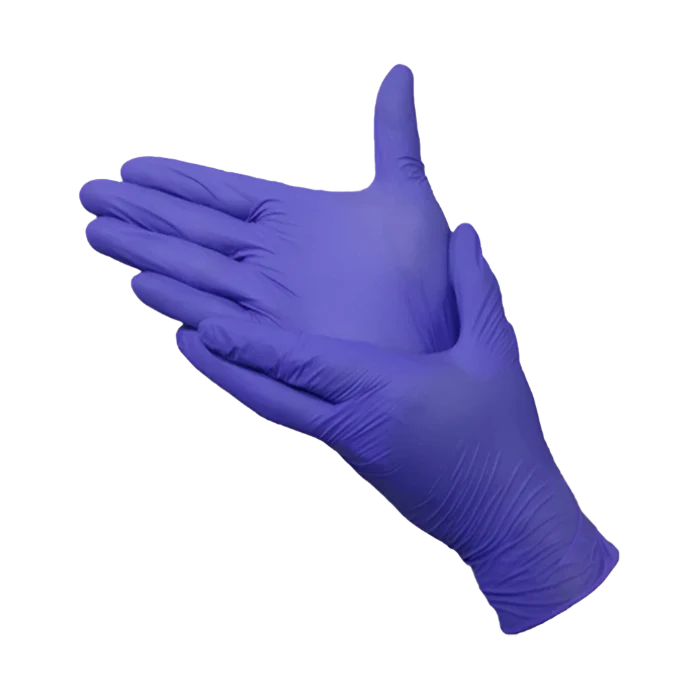 Guantes de nitrilo violetas sin polvo, 100 uds.