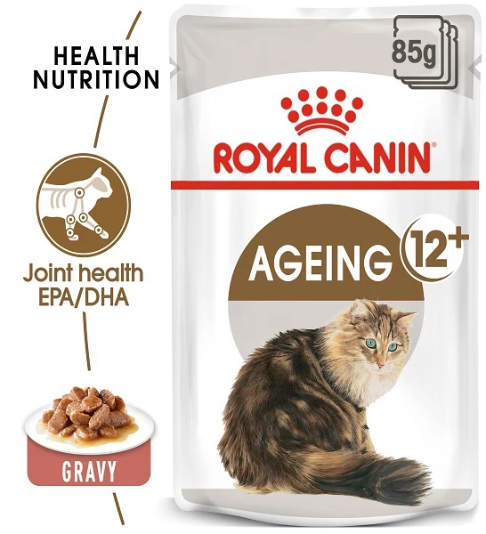 Royal Canin Ageing 12+ Adult Chunks In Gravy Wet Cat Food 85G