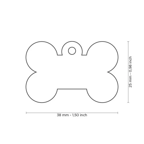 My Family Basic Aluminum Bone ID Tag - GREY/SMALL
