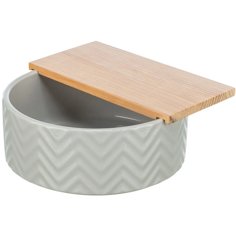 Trixie Ceramic Sand Bath with Wooden Platform for Small Pets - 20X21X8CM