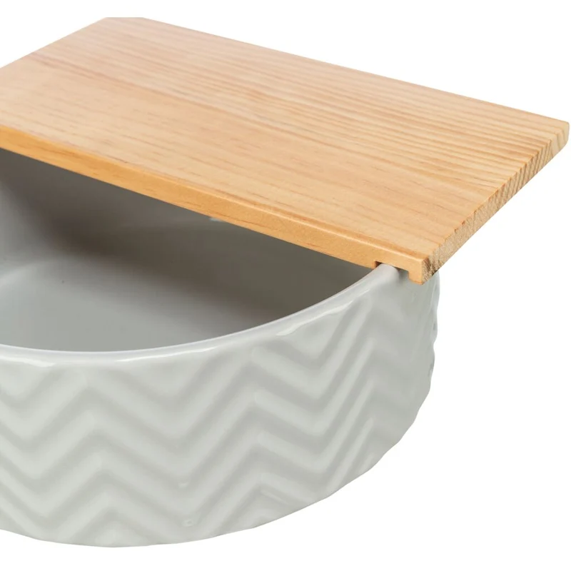 Trixie Ceramic Sand Bath with Wooden Platform for Small Pets - 20X21X8CM