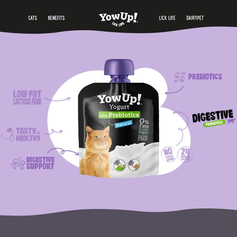 YowUp Yogurt With Prebiotics Natural Cat Wet Food Topper 85g
