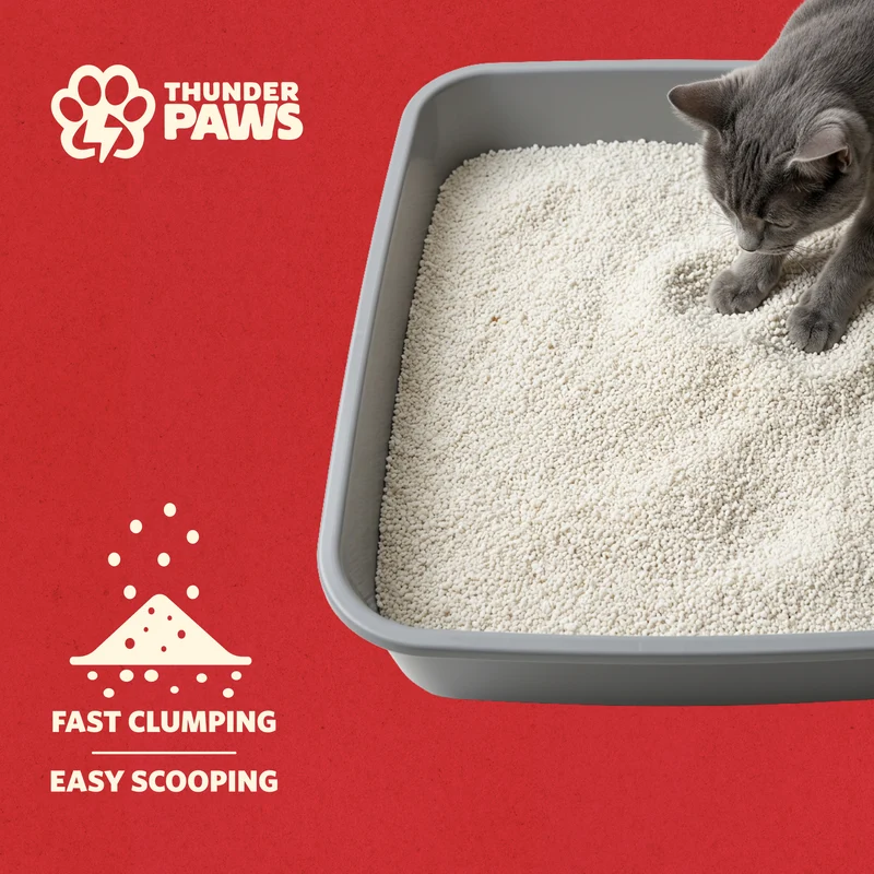 Thunder Paws Eco-Soft Cassava Unscented Clumping Cat Litter - 2.5KG