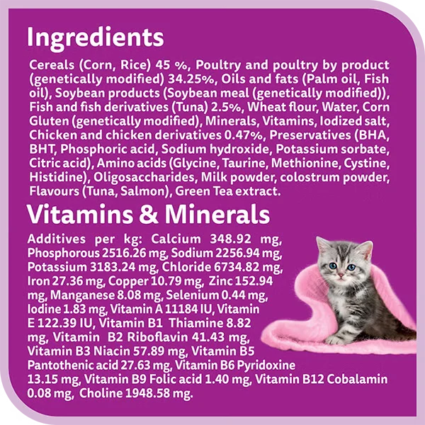 Whiskas Junior Tuna & Salmon Mother & Kitten 2-12M Dry Cat Food 1.2KG