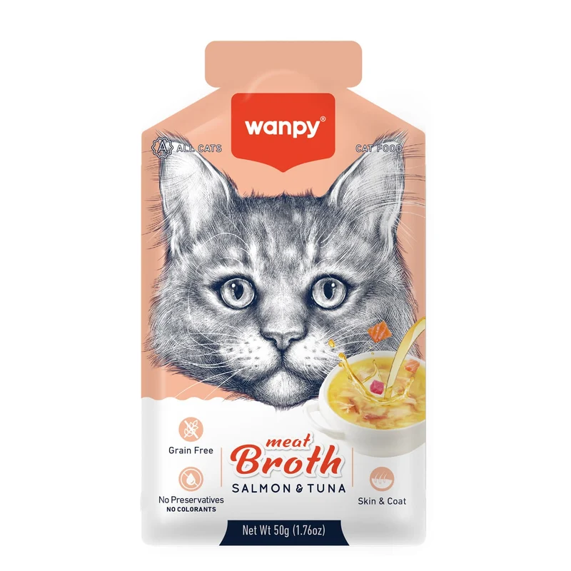 Wanpy Meat Broth Salmon & Tuna for Cats 50g