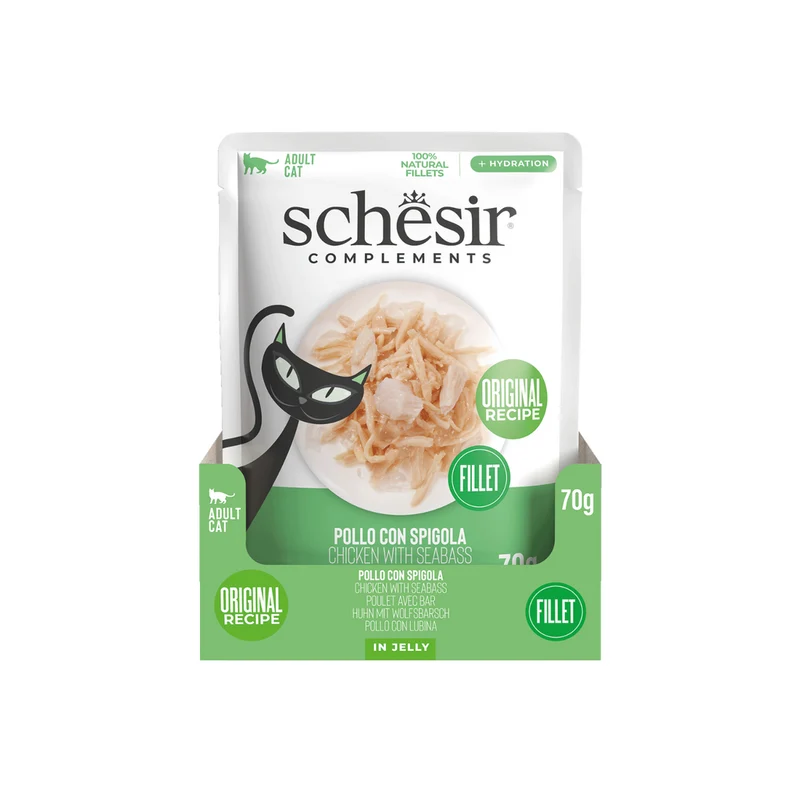 Schesir Complements Chicken With Seabass In Jelly Pouch Wet Cat Food 70g