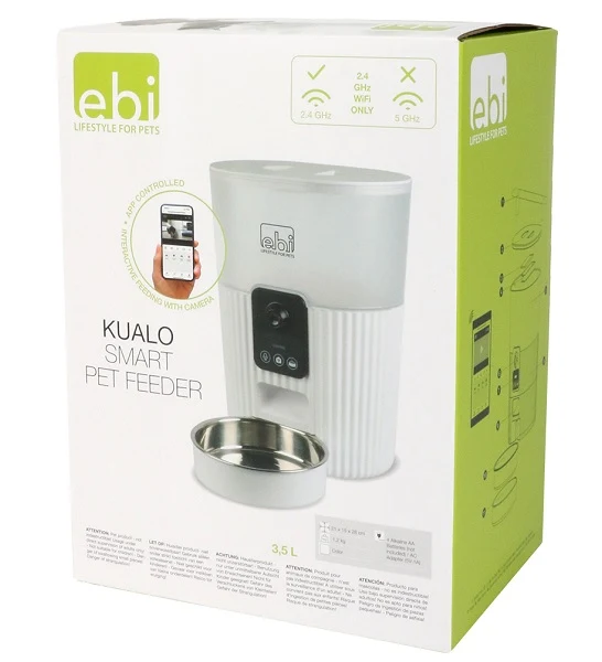 ebi Kualo Smart Feeder with Camera for Dogs & Cats 3.5L