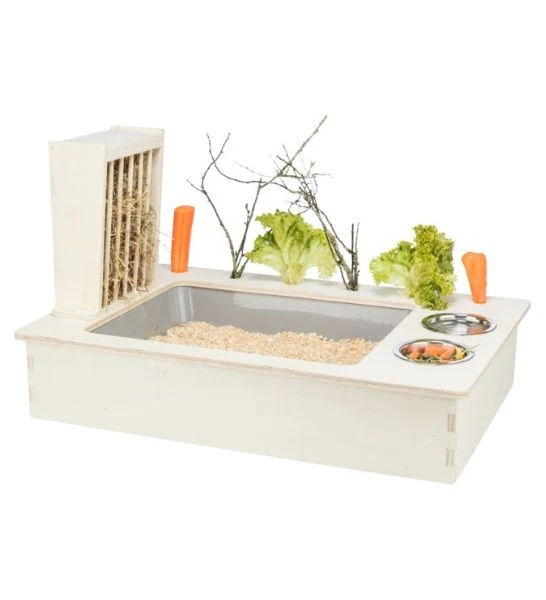 Trixie Feeding Station With Bowls & Hay Manger for Small Pets 70X41X47CM
