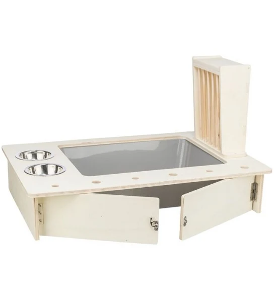 Trixie Feeding Station With Bowls & Hay Manger for Small Pets 70X41X47CM