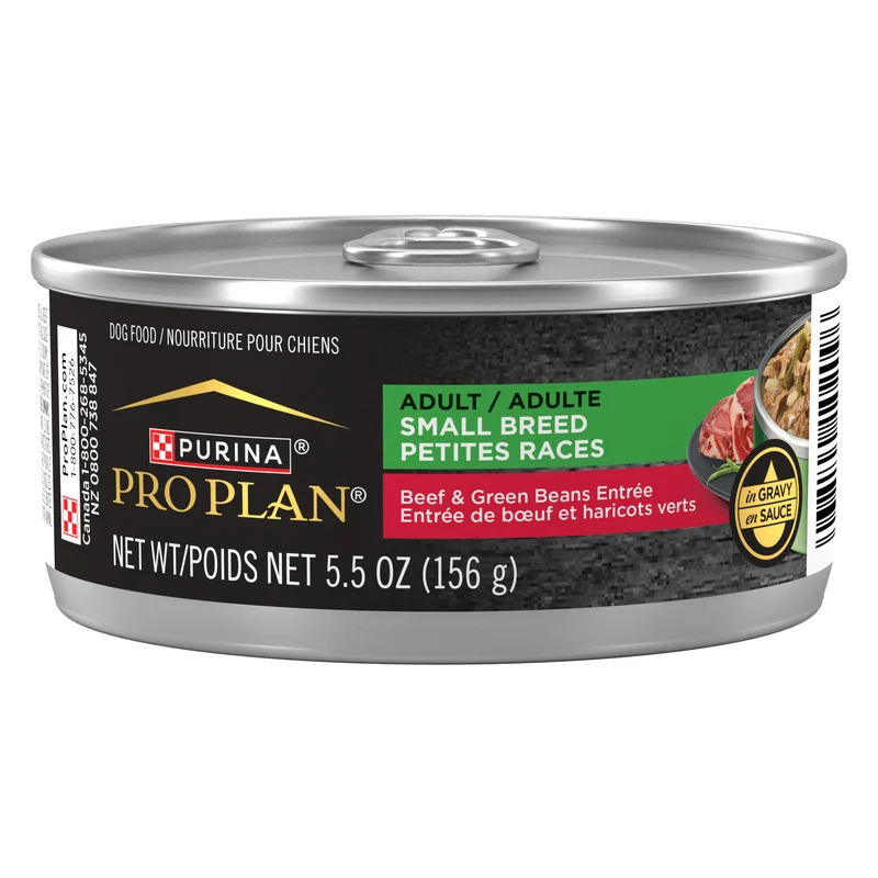PURINA Pro Plan Adult Small Breed Wet Dog Food With Beef & Green Beans Entree in Gravy 156G