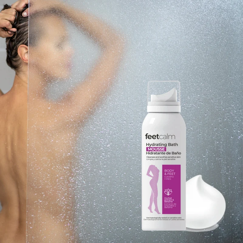 Mousse hidratante de baño para cuerpo y pies