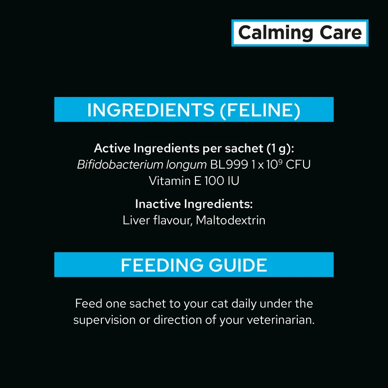 PURINA Pro Plan Veterinary Supplements Calming Care Cat Probiotic Anxiety Supplements 30X1G