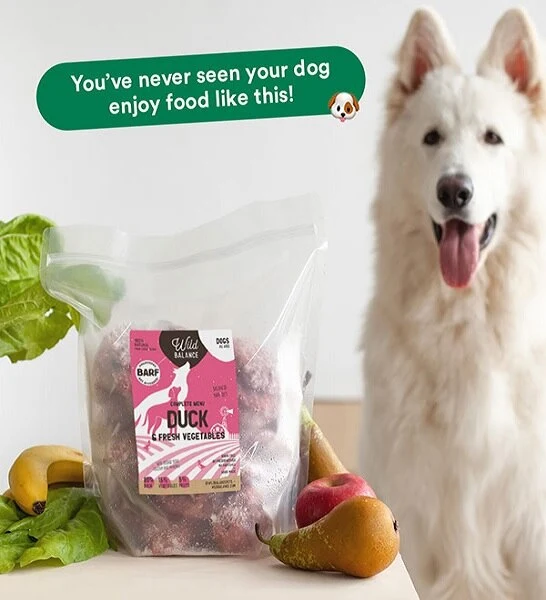 Wild Balance Complete BARF Menu Duck Raw Food for Dogs 1KG