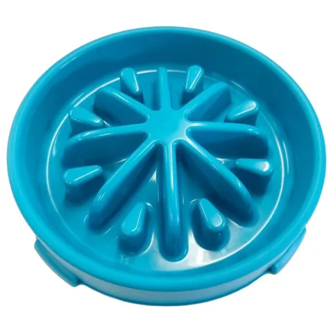 XDPC Slow Feeder Anti-Choke Spiral Maze Round Dog Bowl 28.2x28.2x5.6cm Blue