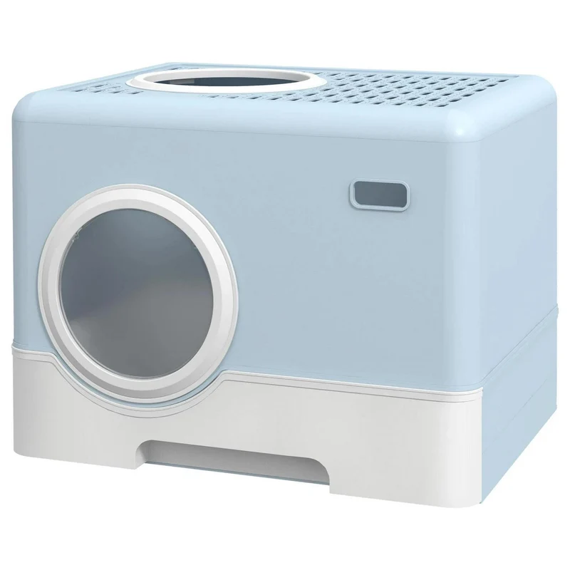 XDPC Modern Enclosed Cat Litter Box With Drawer System & Two-Way Entry 52.1x40.9x38.5cm